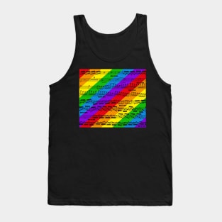 love is love - pride music notes - sheet music black on rainbow Tank Top